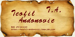 Teofil Andonović vizit kartica